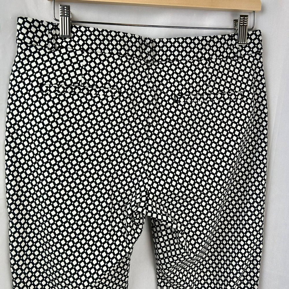 Banana Republic Factory Pants, Size 8, Sloan Crop Style, Diamond, Black White‎ - Picture 6 of 9